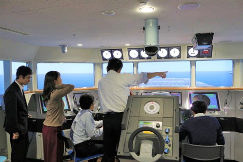 Simulation room where the data of how captains would determine to avoid collision is collected