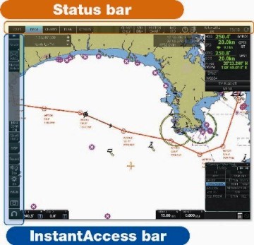 ステータスバーとインスタントアクセスバーの表示位置 イメージ